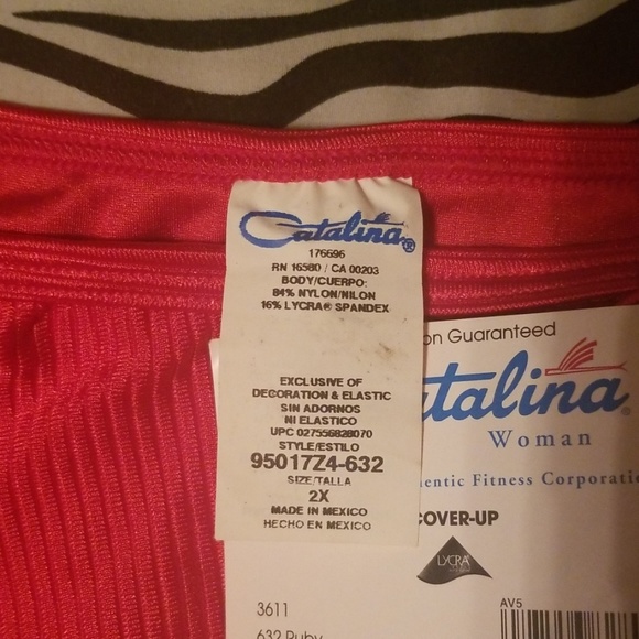 NWT, RED SARONG, BOTTOM cover-up - Picture 3 of 4